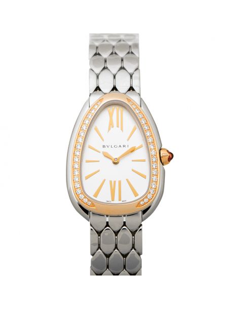 Bvlgari Serpenti Seduttori Quartz White Dial Diamond Bezel Ladies Watch