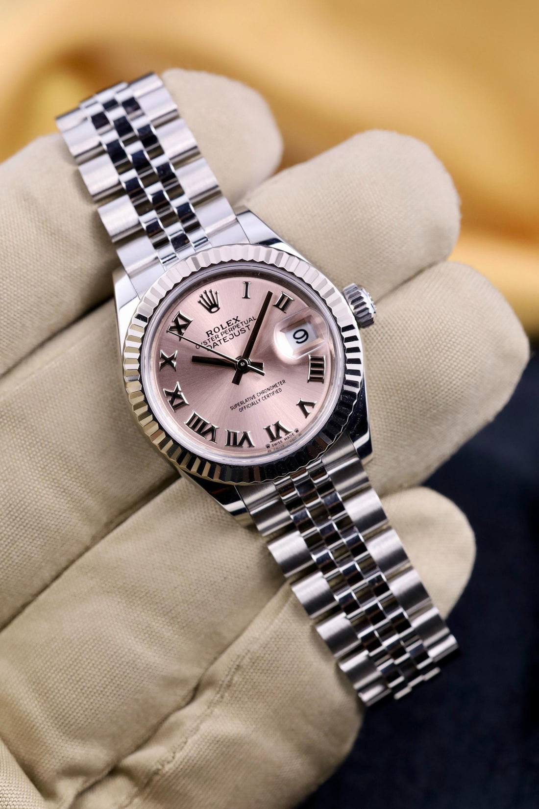 Rolex Lady Datejust 28 White Gold/Steel Pink Roman Dial & Fluted Bezel Jubilee Bracelet - 279174 - 2023