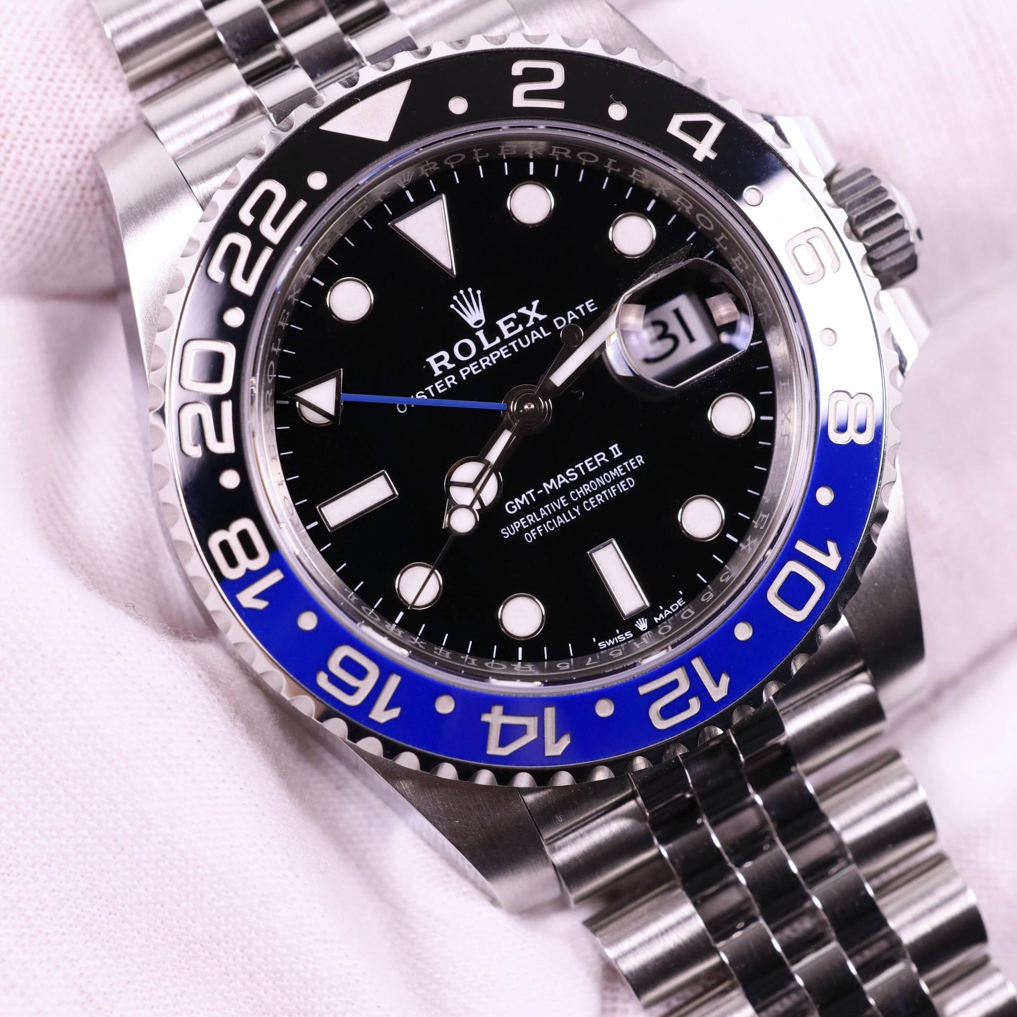 Rolex GMT-Master II 40mm Black Dial Cerachrom Bezel Oyster Bracelet (Batgirl) - 126710BLNR - 2024