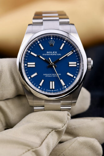 Rolex Oyster Perpetual 41 Blue Dial Oyster Bracelet Watch - 134300 - 2025