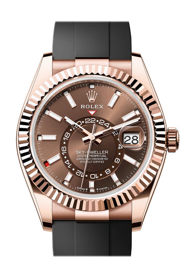 Rolex Sky Dweller 42 Chocolate Dial Rose Gold Mens Watch 336235