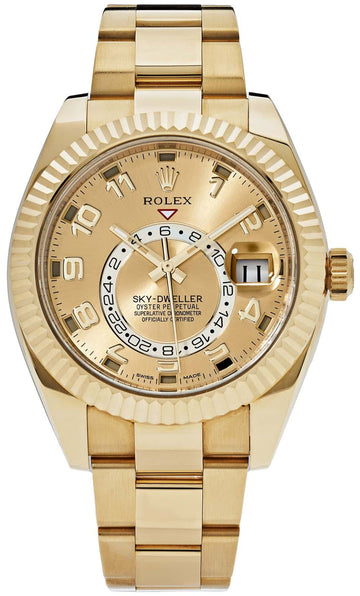 Rolex Yellow Gold Sky-Dweller Watch - Champagne Index Dial - Oyster Bracelet - 326938 - 2015