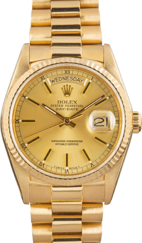 Rolex Day-Date President 1803 Champagne Index 36mm 18k Yellow Gold