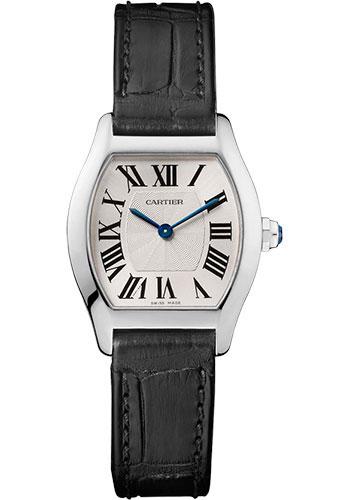 Cartier Tortue Watch - 30 mm White Gold Case - Black Alligator Strap - W1556361