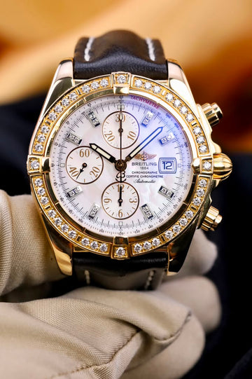 Breitling Chronomat Evolution - Mother of Pearl with Factory Diamond Dial and Bezel - 2011
