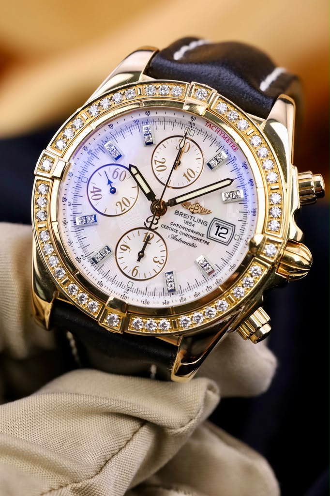 Breitling Chronomat Evolution - Mother of Pearl with Factory Diamond Dial and Bezel - 2011
