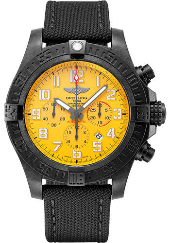 Breitling Avenger Hurricane 12h Watch - Breitlight - Cobra Yellow Dial - Black Military Strap - Tang Buckle - XB0170E41I1W1