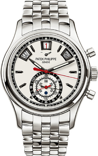 Patek Philippe Complications Day-Date Annual Calendar Chronograph Stainless Steel 40.5mm White Dial Bracelet | 5960/1A-001