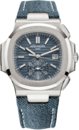 Patek Philippe Nautilus Chronograph White Gold Blue-Gray Dial | 5980/60G-001