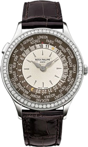 Patek Philippe Complications Ladies World Time White Gold Brown Dial | 7130G-010