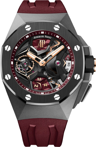 Audemars Piguet 44mm Royal Oak Concept Flying Tourbillon GMT Titanium Ceramic Bezel Burgundy | 26589IO.OO.D500CA.01