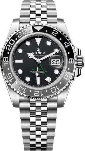 Rolex GMT-Master II 40mm Black Dial Cerachrom Bezel Jubilee Bracelet - 126710GRNR | 2024 Model