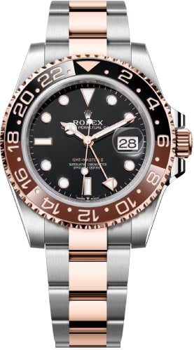 Rolex GMT-Master II "Root Beer" Rose Gold/Steel Black Dial Oyster Bracelet Watch - 126711CHNR - 2025