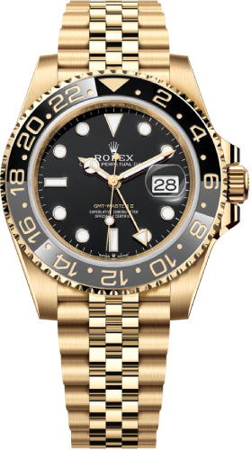 Rolex GMT-Master II Yellow Gold Black Dial 40 mm Jubilee Bracelet -  126718GRNR - 2024