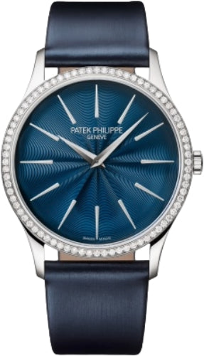 Patek Philippe Calatrava Ladies Joaillerie White Gold Blue Dial | 4997/200G-001