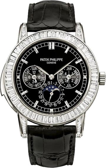 Patek Philippe 5073P-001 Complications Day-Date Annual Calendar 42 mm Moon Phase Black Index Platinum Diamond Set Automatic - 42mm