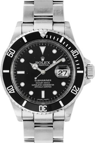 Rolex Submariner Date Stainless Steel Black Dial & Aluminum Bezel Oyster Bracelet 16610 - 1997