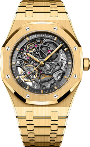 Audemars Piguet Royal 41mm Oak Double Balance Wheel Openworked Yellow Gold | 15407BA.OO.1220BA.01