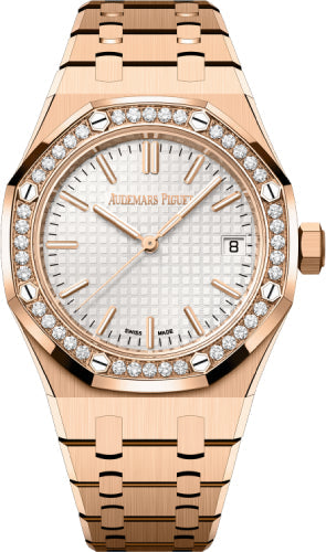 Audemars Piguet Royal Oak 37mm Selfwinding "50th Anniversary" Rose Gold Diamond Bezel Silver Dial - 15551OR.ZZ.1356OR.01