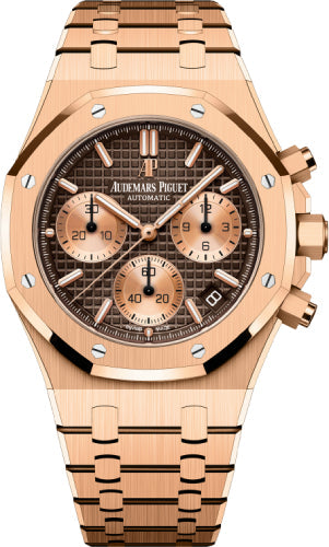 Audemars Piguet Royal Oak 41mm Selfwinding Chronograph Rose Gold Brown Dial Bracelet - 26239OR.OO.1220OR.02