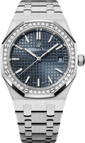 Audemars Piguet Royal Oak 34mm Stainless Steel Blue Dial Diamond Bezel | 77351ST.ZZ.1261ST.01