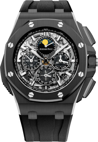 Audemars Piguet Royal Oak Offshore 44mm Grande Complication Black Ceramic Sapphire Dial Rubber Strap - 26582CE.OO.A002CA.01