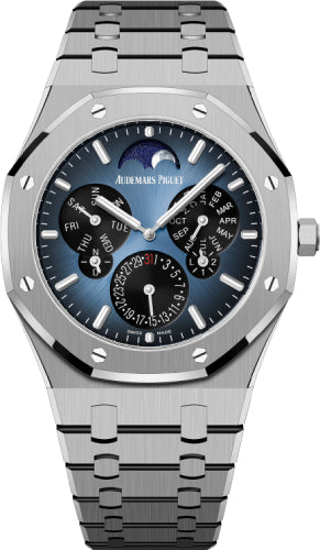 Audemars Piguet Royal Oak 41mm Perpetual Calendar Ultra-Thin Titanium Blue Dial - 26586TI.OO.1240TI.01